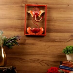 Hand-Painted Metal Ganesha Wall Hanging Diya | Auspicious Art and Lighting | Diwali Decor and Gift