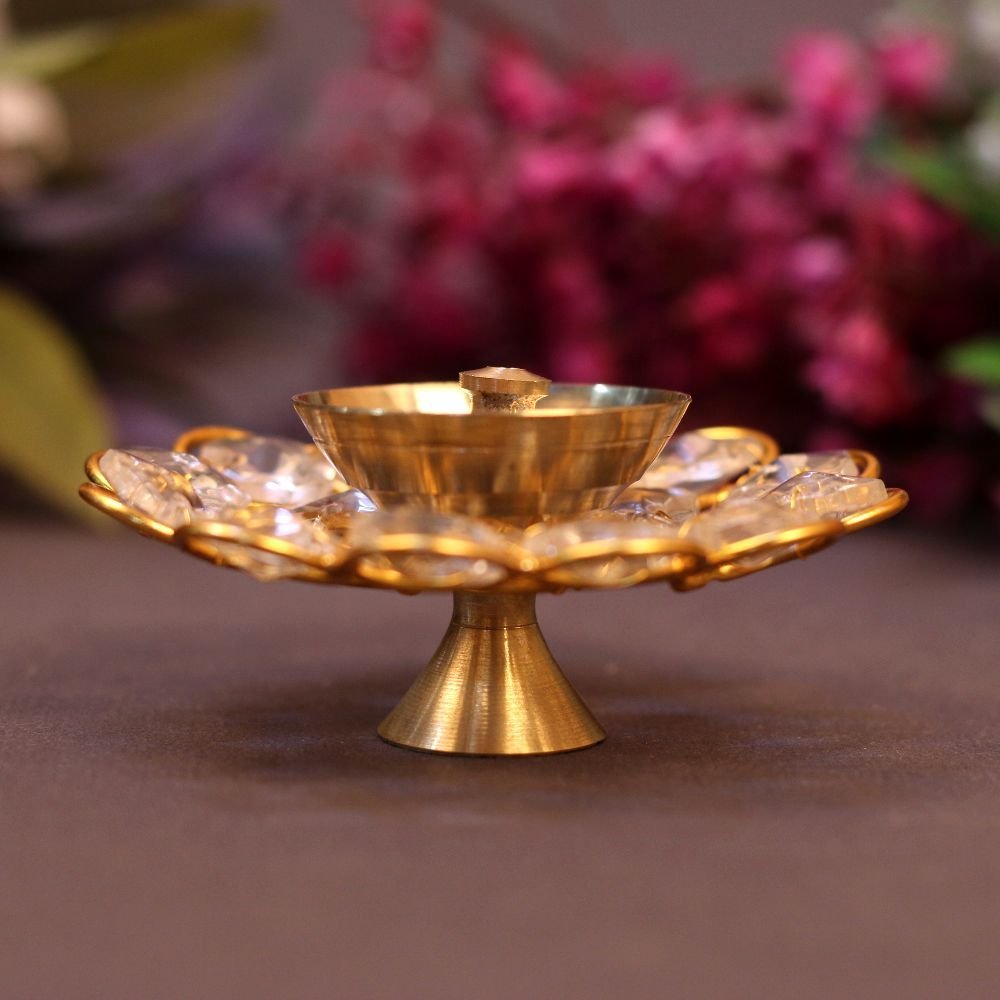 Lotus Crystal Small Diya - Image 4