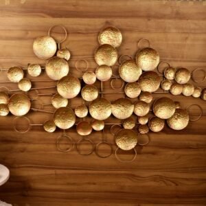 Extra-Large Golden Abstract Circles Iron Wall Art | Modern Luxury Decor