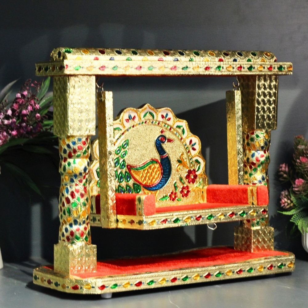 Wooden Minakari Rajwadi Jhula 12x15 - Image 3