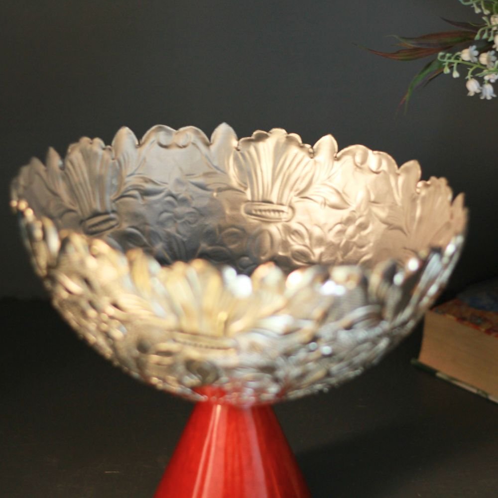 Aluminium Flower Bowl W/Stand - Image 4