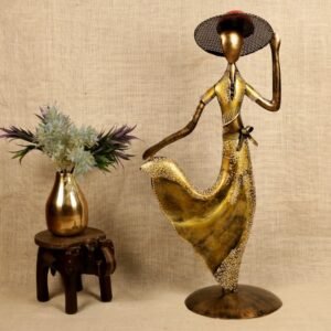 Elegant Dancing Lady Figurine with Hat
