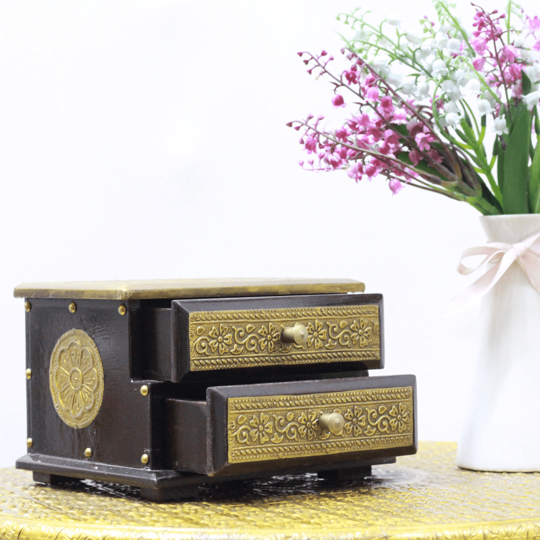 Brass Step Box 2 Drawer - Image 3
