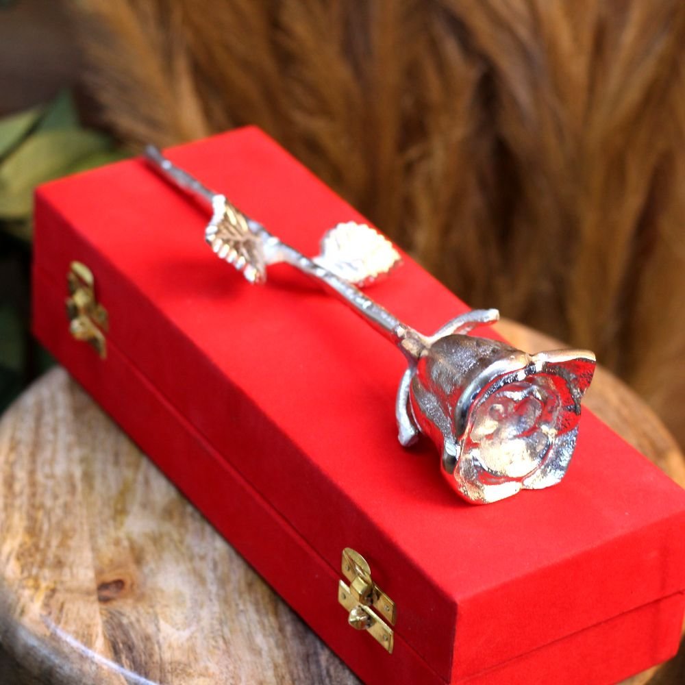 Metal Rose With Red Box - Image 3