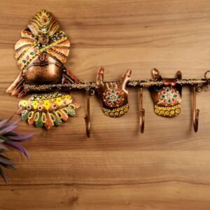 Hand-Painted Iron Musician Key Holder (17-Inch) | Traditional Wall Organizer