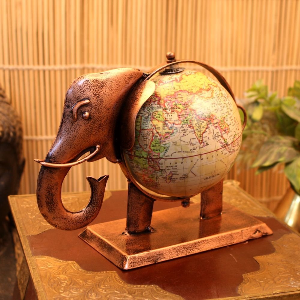 IRON DECORATIVE ELEPHANT GLOBE (S) 35U - Image 4