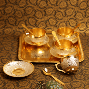 Brass Tea Set with Tray