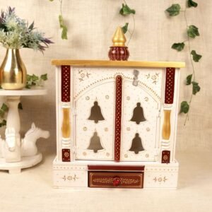 Wooden Temple Altar Box – 18 ′′ Hand-Painted Mandir for Pooja and Diwali