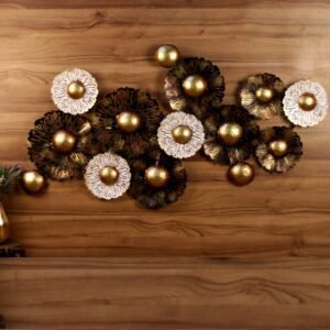 Golden Floral Iron Wall Art
