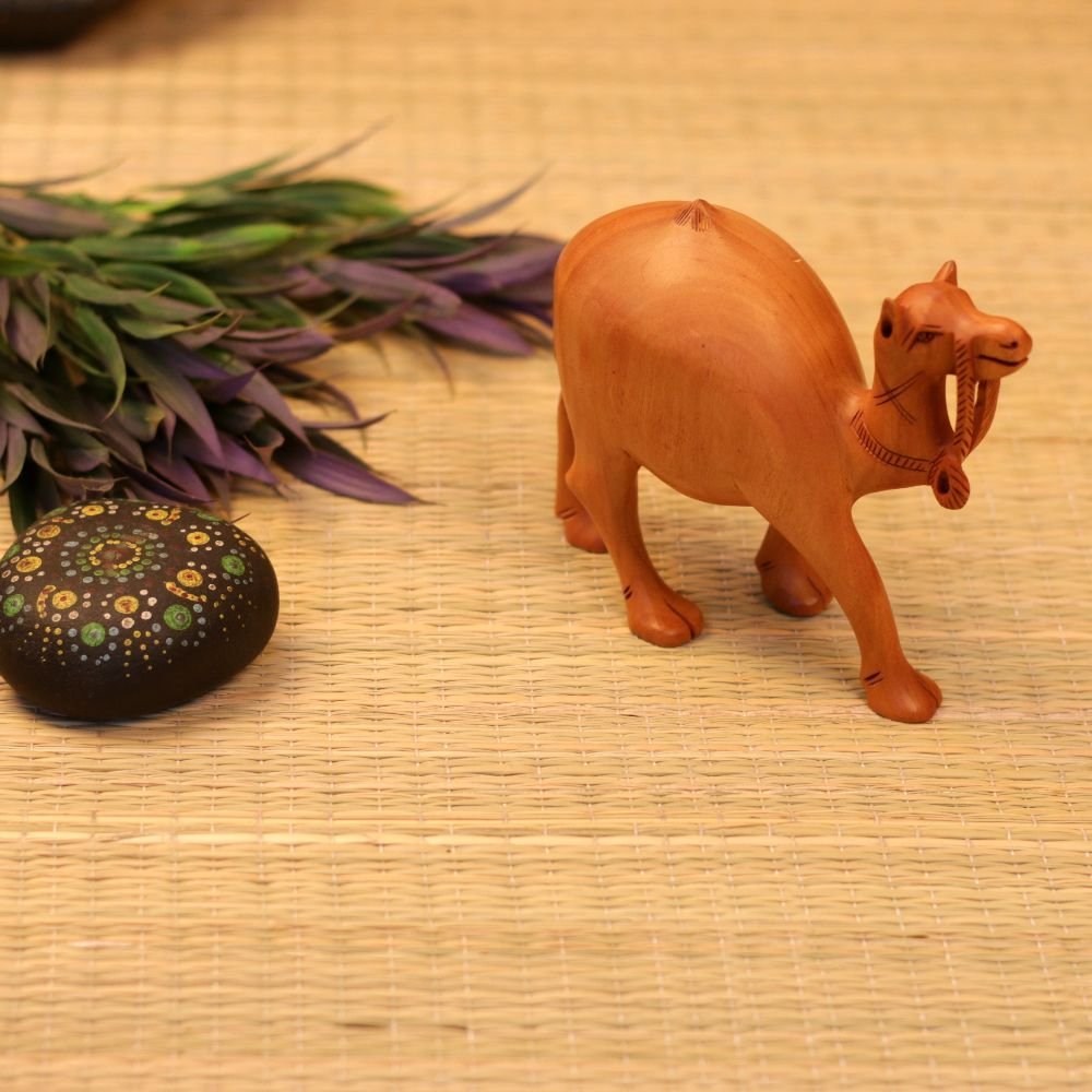 Handcrafted Wooden Camel Figurine - Image 3