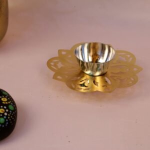 Premium Silver Plated Diya Set with Brass Base | Auspicious Diwali Gifts & Puja Decor