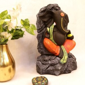 Unique Meditating Ganesha Idol on Rock Base for Home Temple, Diwali & Corporate Gifts