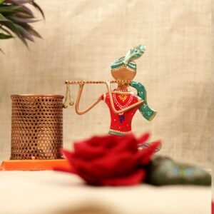 IRON PAINTED SITTING KRISHNA PEN STAND