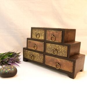 Handcrafted Wooden Keepsake Box with Framed Miniature Art | Jewelry Chest