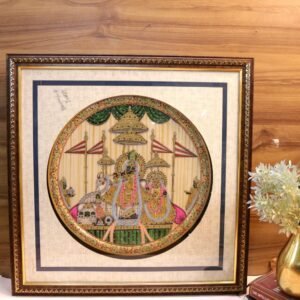 Divine Radha Krishna Framed Painting | Premium Home Temple God Idols & Janmashtami Gift