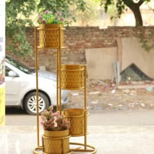 Golden Metal 3-Tier Plant Stand