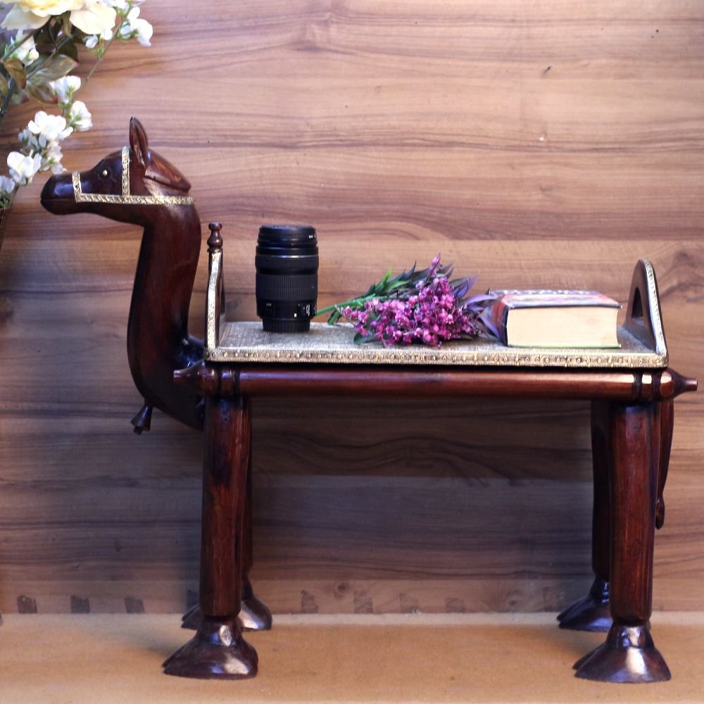 Wooden Camel Bench Brass furniture - Image 4