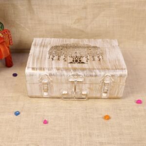 Vintage-Style Metal Storage Trunk