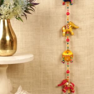 Colorful Handcrafted Elephant Door Hanging (Toran) 28 Inches | Festive Home Decor