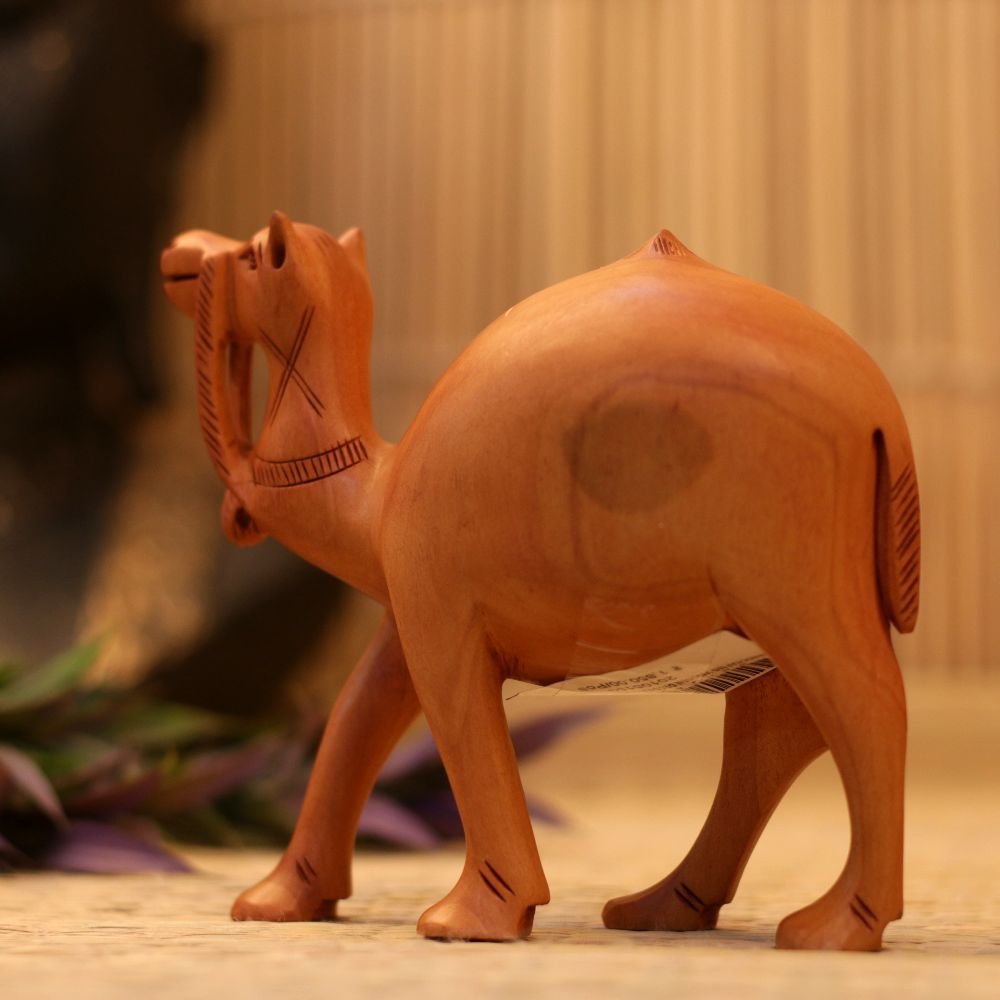 Handcrafted Wooden Camel Figurine - Image 4