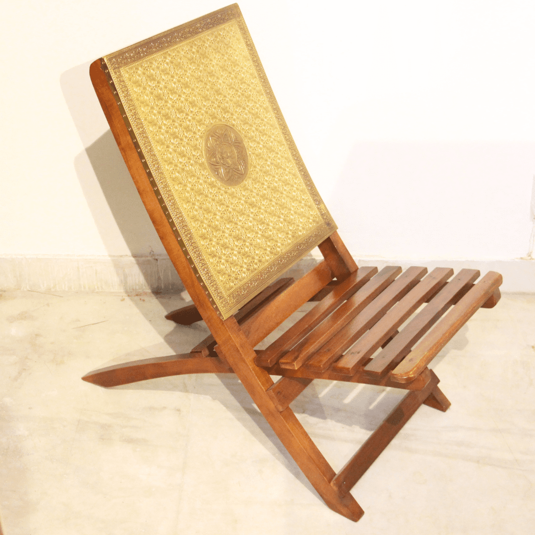 Brass Round Chair Set of 2 16X38 - Image 2