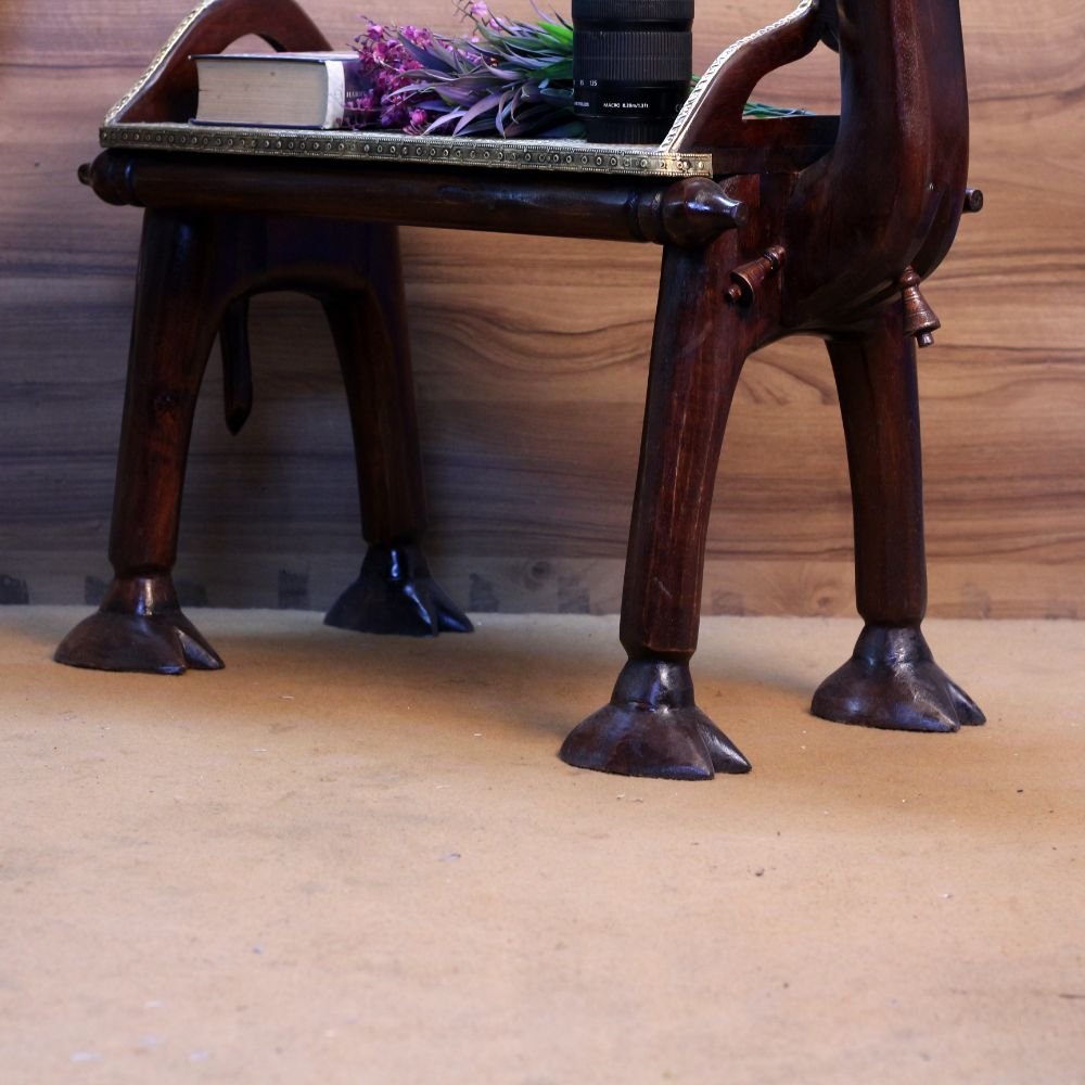 Wooden Camel Bench Brass furniture - Image 3