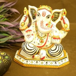 Handcrafted Metal Ganesha Idol for Home Temple, Diwali Puja, and Satsang Gifts