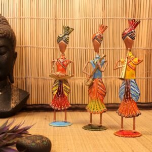 Iron Musician Statues (Set of 3)