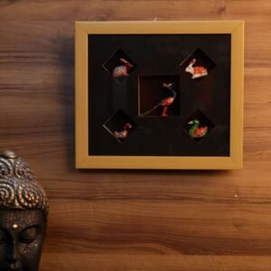 Shadow Box Animal Frame – 14 ′′ Wooden Wall Decor with Miniature Figurines