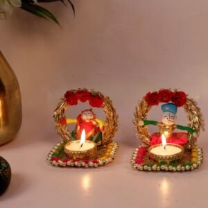 Handicraft Puppet Tea Light Holders – 3.5  ′′   Set of 2 for Diwali Festive Decor