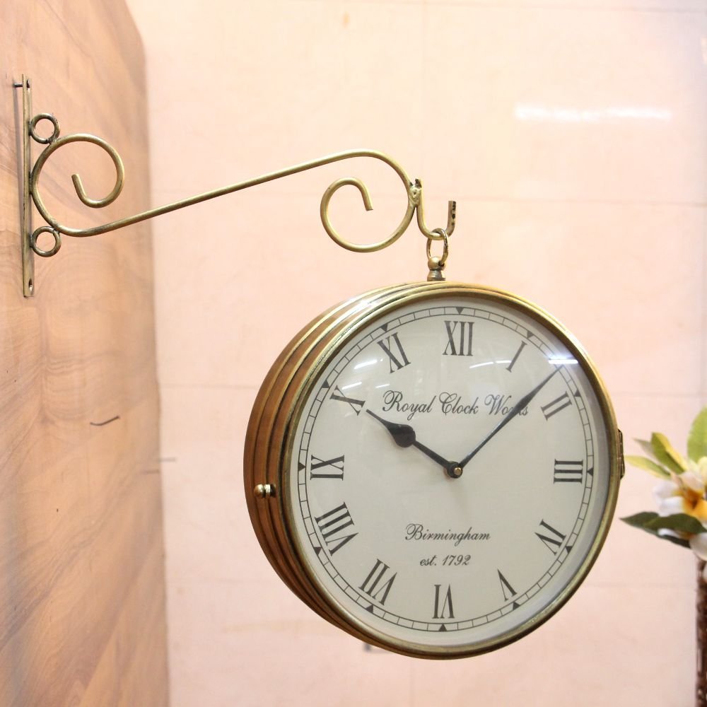 Vintage Charm: Iron Railway Brass Clock – 10 Inch - Image 4