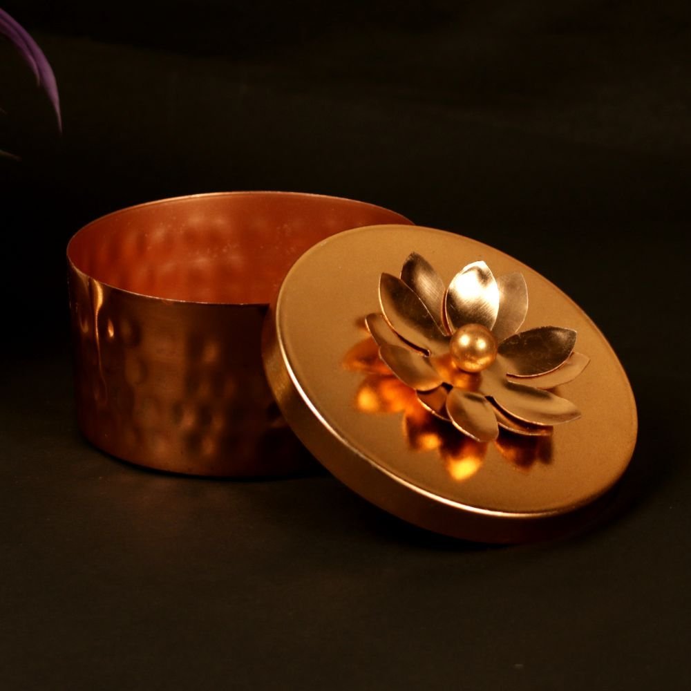 Storage Box with Lotus Flower Lid