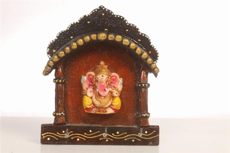 Wooden Ganesha Key Holder