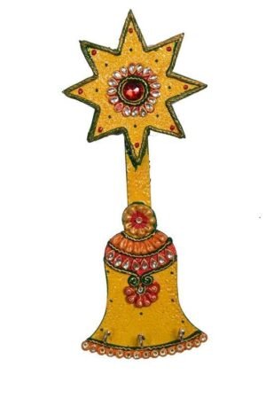 Wooden Bell-Shaped Key Holder with Inlay Work