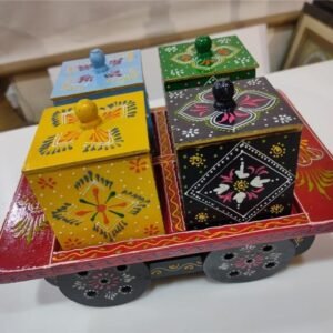 Handpainted Wooden Dry Fruit Trolley