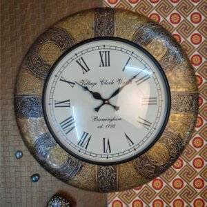 Brass Wall Clock with Intricate Designs
