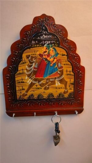 Handpainted Mehraab Key Holder with Camel Scene