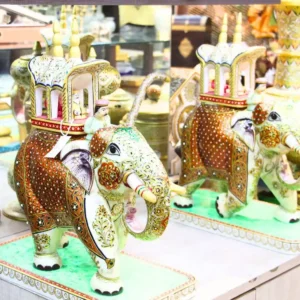 Marble Ambabari Elephant Pair