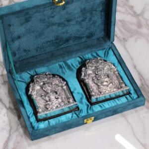 Laxmi Ganesh Ji Silver-Toned Hanging Set with Premium Gift Box