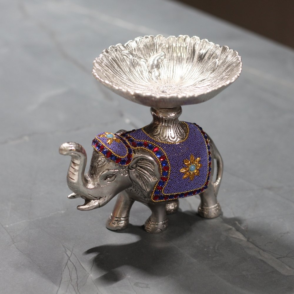 Metal Elephant Bowl Silver – Handcrafted Decorative Metal Bowl for Home Décor - Image 2
