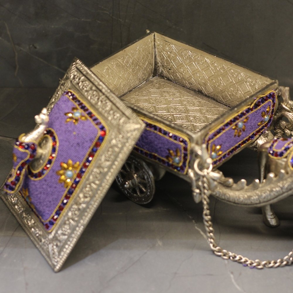 Metal Horse Cart Stone Work – Traditional Rajasthani Decorative Horse Cart Showpiece - Image 5