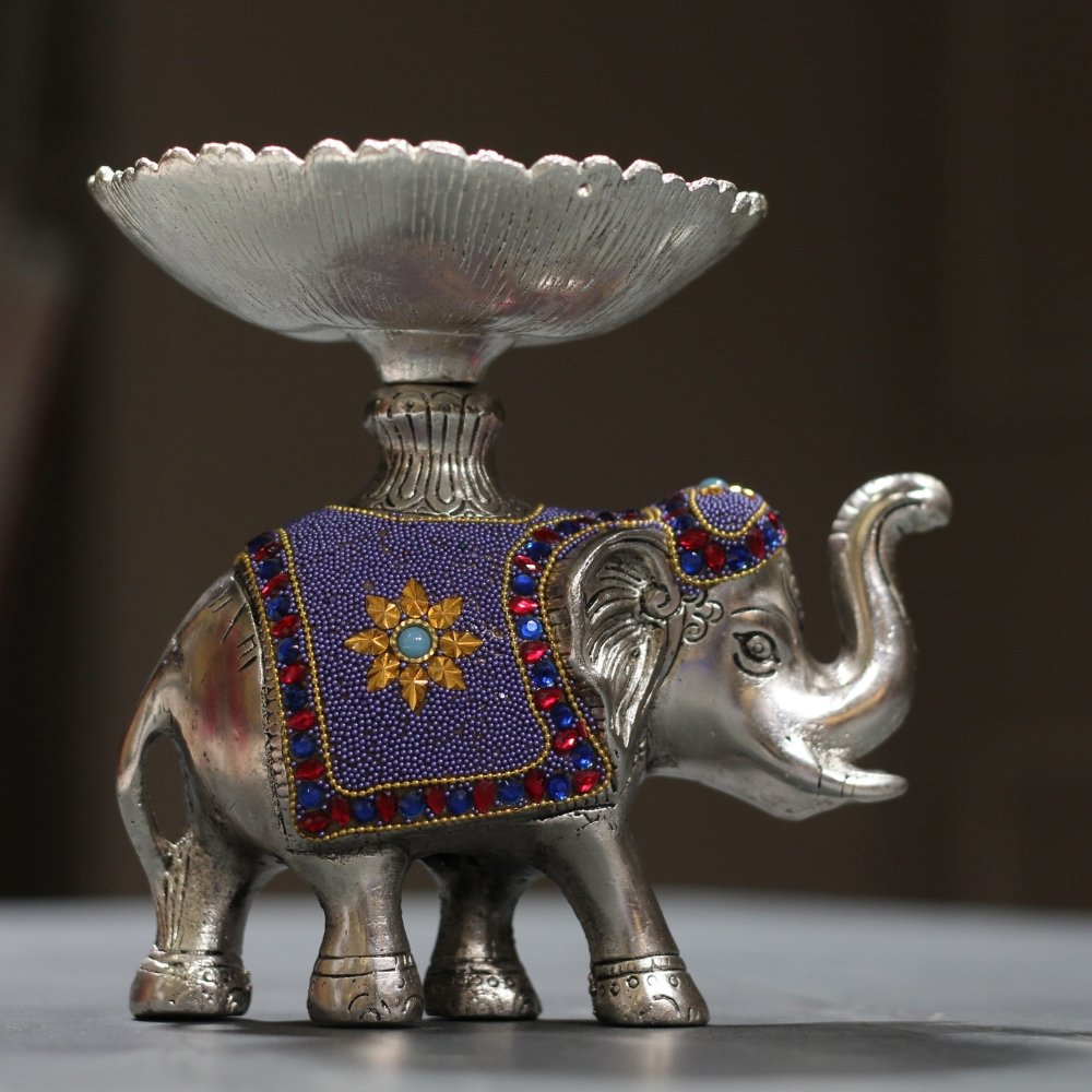 Metal Elephant Bowl Silver – Handcrafted Decorative Metal Bowl for Home Décor - Image 3