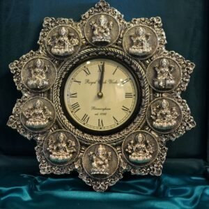 Ashtalakshmi Silver Wall Clock β Traditional Lakshmi Decorative Clock
