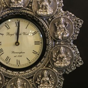Ashtalakshmi Silver Wall Clock β Traditional Lakshmi Decorative Clock