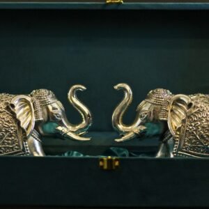 Elephant 6 Inch Clad with Silver – Decorative Elephant Pair