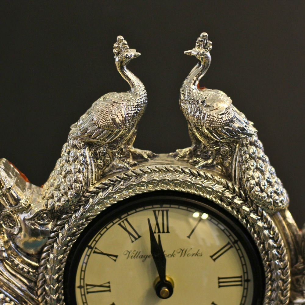 Krishna Two Peacock Wall Clock – Traditional Decorative Krishna Wall Clock - Image 3
