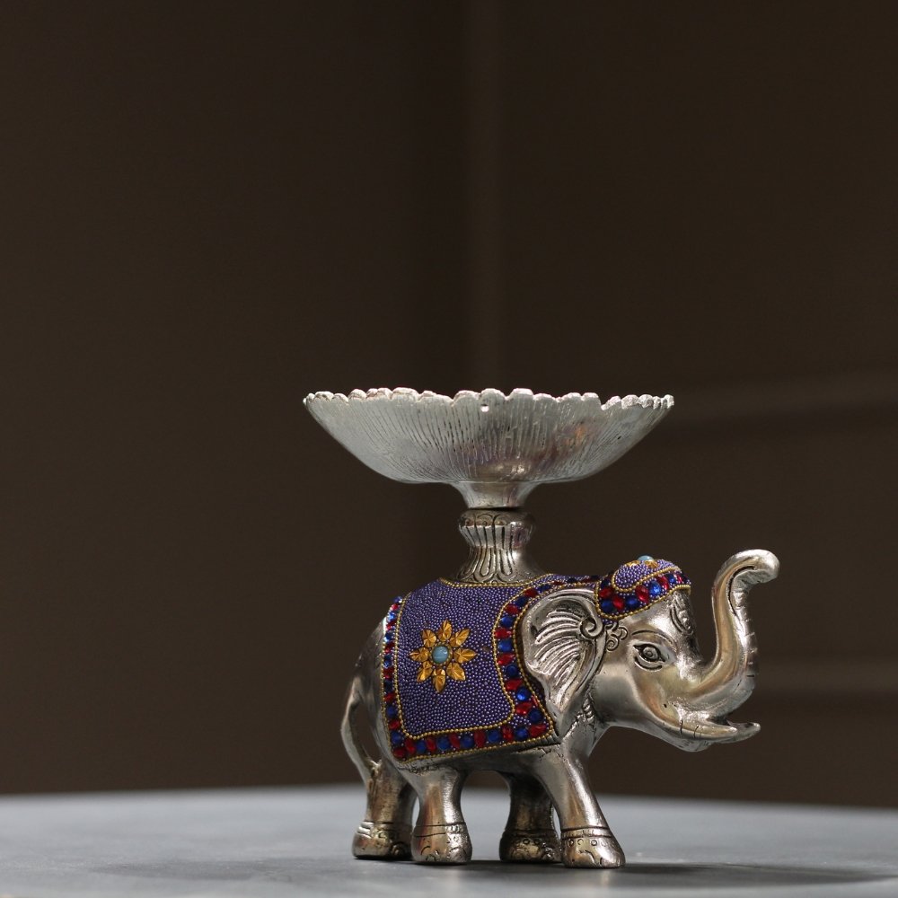 Metal Elephant Bowl Silver – Handcrafted Decorative Metal Bowl for Home Décor - Image 4