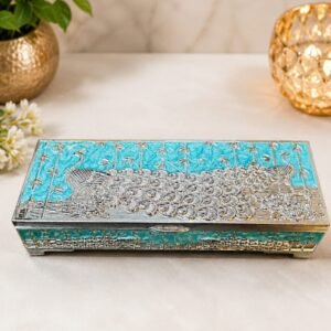 2 Part Dryfruit Box with Box β Peacock Design Decorative Dry Fruit & Gift Box