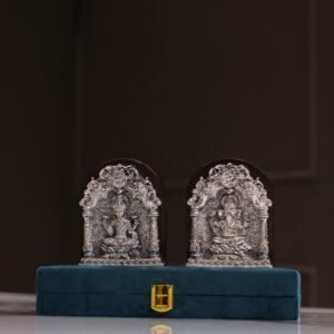 Laxmi Ganesh Ji Silver-Toned Hanging Set with Premium Gift Box