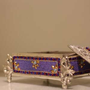 Metal Baggi Box Stone Work – Traditional Rajasthani Decorative Storage Box